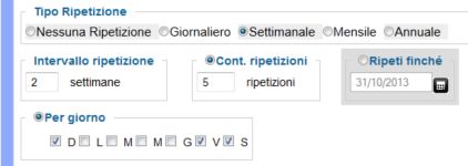 Ripetizione Settimanale